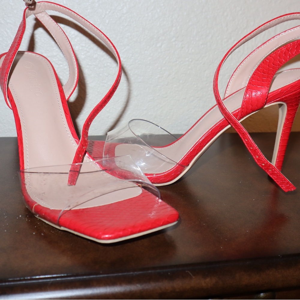 Red Strappy Heels - image 3